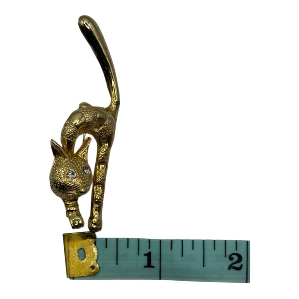 Gold Tone Cat Brooch - Picture 5 of 5
